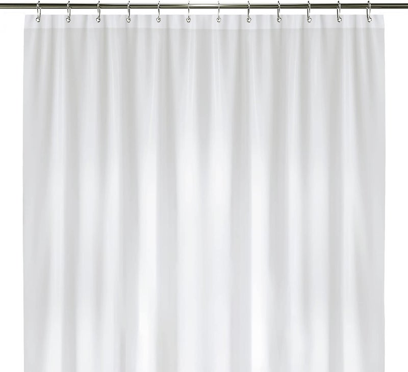 LiBa Bathroom Shower Curtain - Waterproof Plastic Shower Curtain Premium PEVA Non-Toxic with Rust Proof Grommets White 8G Heavy Duty Bathroom Accessories 72x84 - Image 1